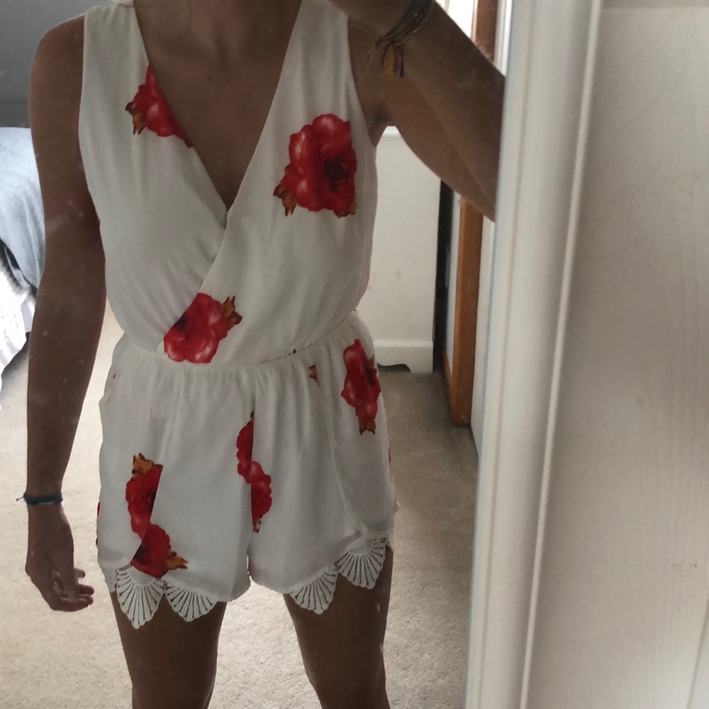 Floral rose romper